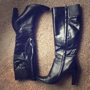 Italian leather knee high boots